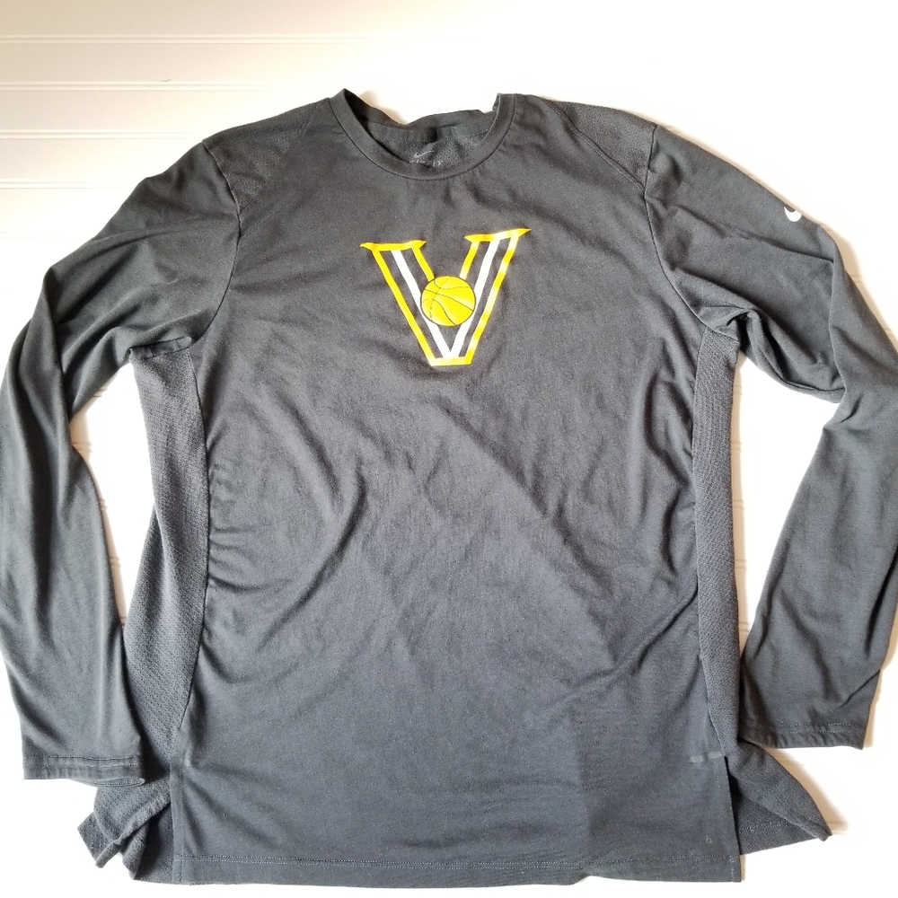 Nike Gray Long Sleeve Tee with Yellow Logo